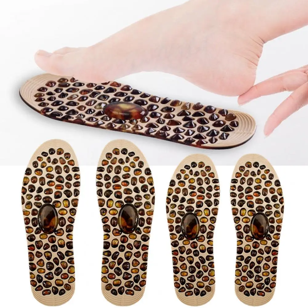 1 Pair Popular Free Cutting Pebble Design Feet Massager Insoles Therapy Feet Insoles Practical  Cobblestone