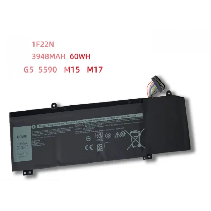

Аккумулятор для ноутбука 1F22N 60WH для DELL ALIENWARE 2018, Orion M15, M17 R1, P82F, P40E, P79F, P37E, Inspiron G5 5590, G7 7590, 7790