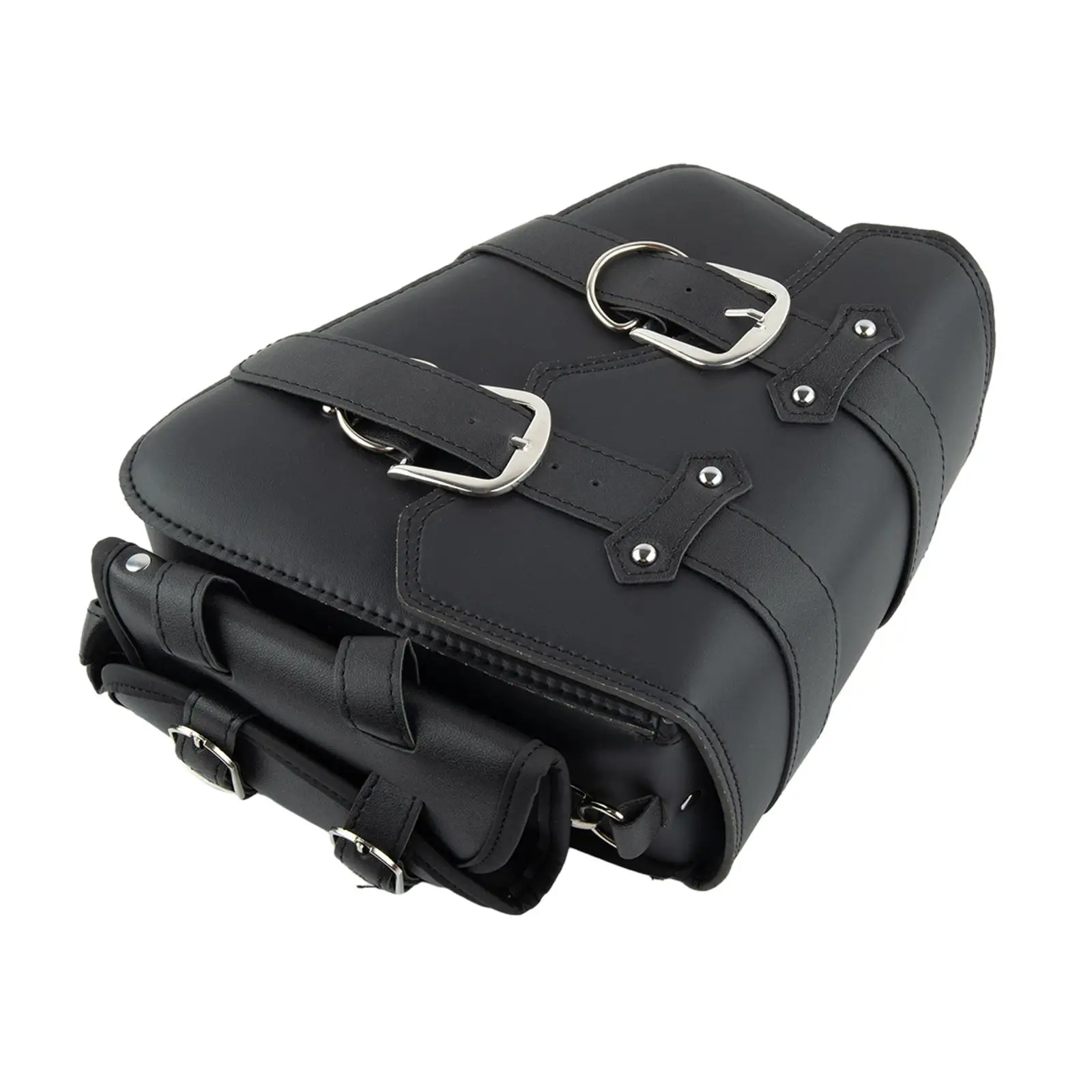 PU Left Saddlebag With Side Storage For XL 883 1200 48 72 Reinforced Leather Sheets Help The Bag In Shape PU Left