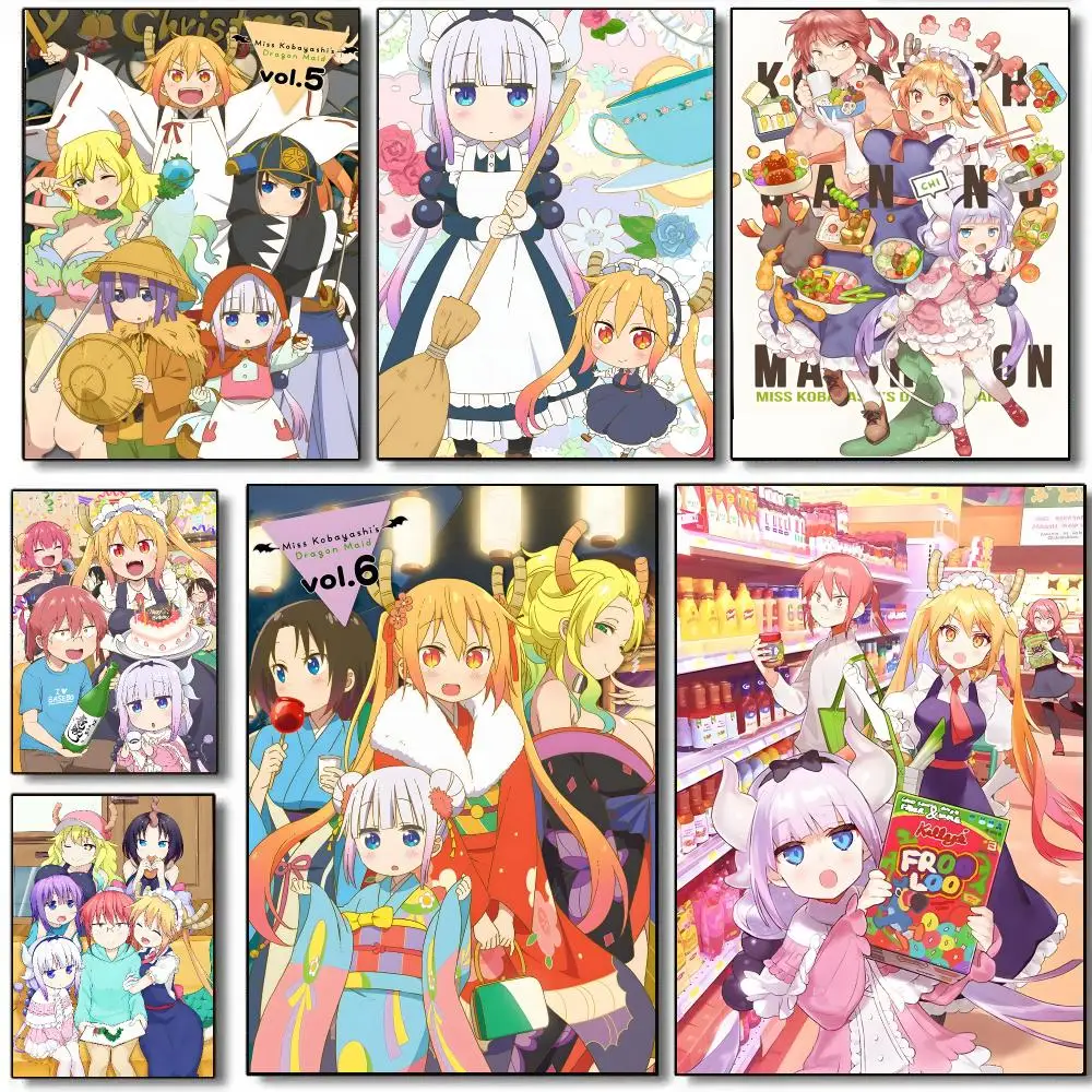 M-Miss Kobayashi S Dragon Maid Poster Self Adhesive Sticker Home Bedroom Living Room Game Room Decoration