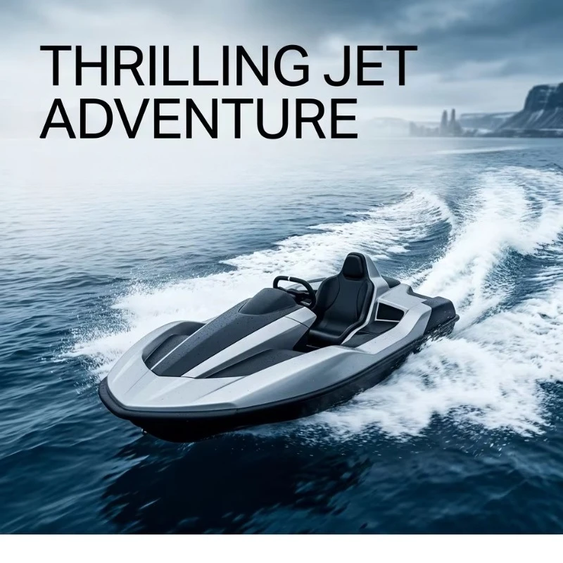 Manufacturer Supply Sleek Fiberglass Hull Water Kart Solo Jet Boat Aquatic Racing Cruiser Ocean Entertainment