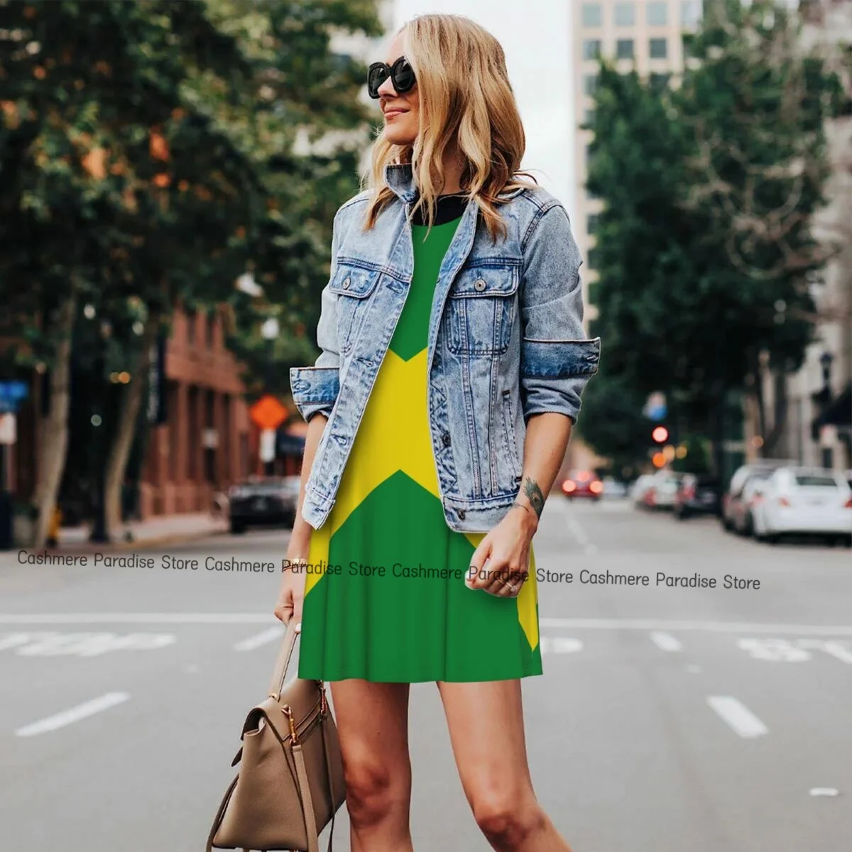 Vestido de mujer Bandera de Jamaica Verano Casual Camiseta Vestidos Playa Vestido sin mangas