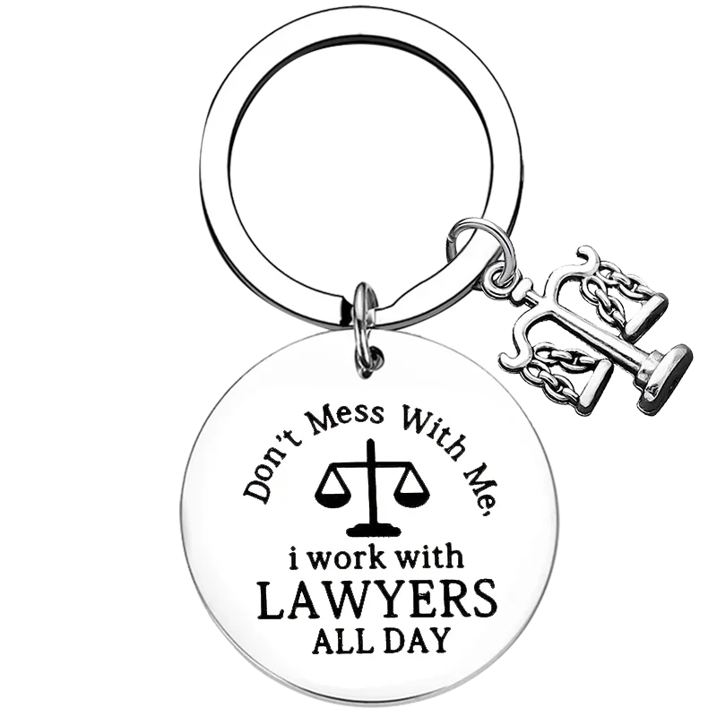 Hot  Funny Lawyer Gift Key Chain Ring Law School Graduation Gift keychains pendant Law Assistant Gift