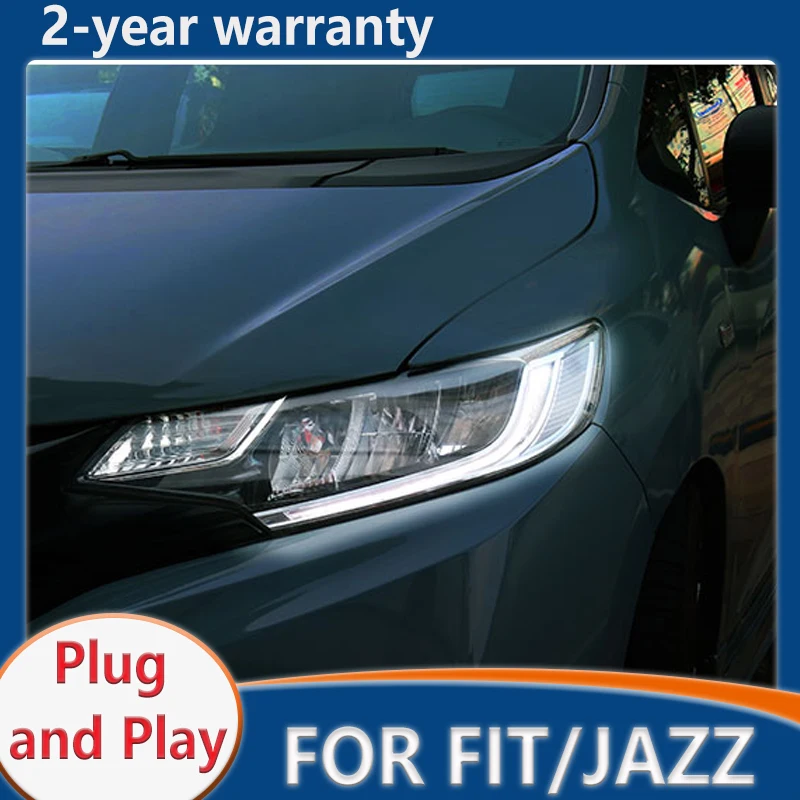 

Фара для Honda Fit GK5 фары 2014 2015 2016 2017 2018 2019 Jazz RS FULL светодиодные фары DRL автомобильные аксессуары