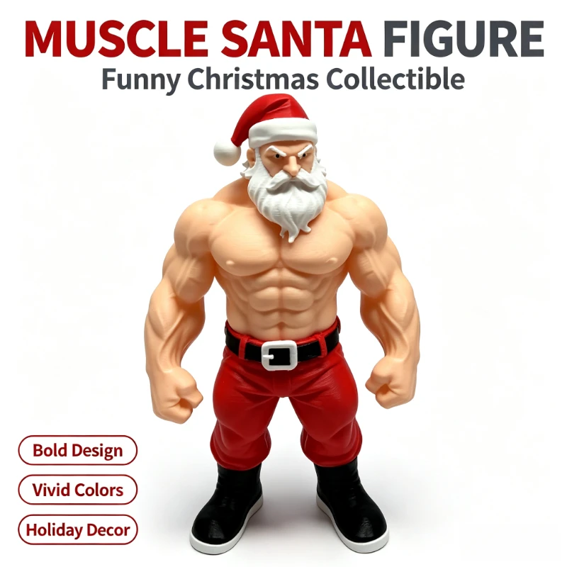 Santa Modelling Festive Display Ornament 3D‑Printed Resin Statue Home Office Xmas Shelf Cabinet Decor Hobby Collectors