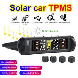 Digital LCD Display 0.1-8Bar Universal Tyre Pressure Monitoring System Smart External Car TPMS Auto Security Solar Power
