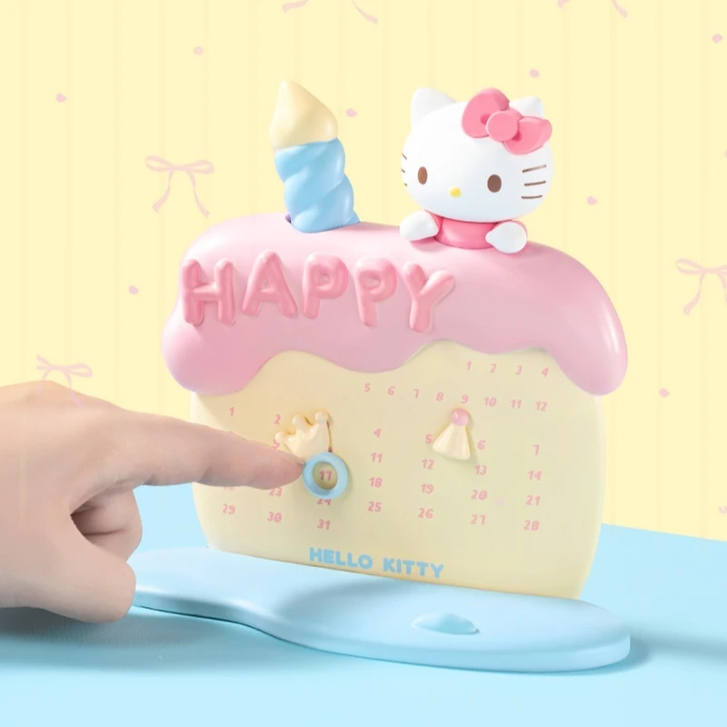 Uroczy kalendarz tortowy Sanrio Hello Kitty, dekoracje, zabawki, kawaii, prezent urodzinowy dla dziewczynek, prezenty świąteczne.