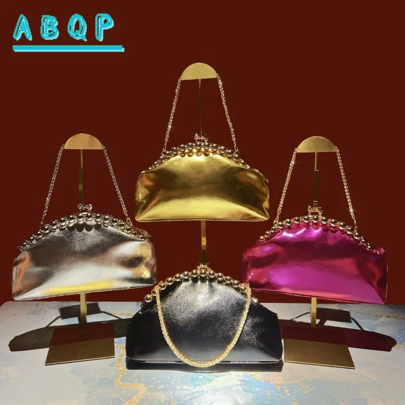 ABQP New Dinner Clutch Bag Dinner Party Clutch Bag Personalized Fashion Glossy Chain Women's Shoulder Messenger Bag High Quality