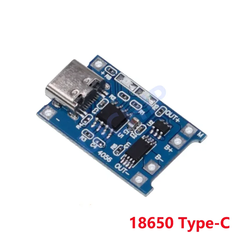 10PCS type-c USB 5V 1A 18650 TP4056 Lithium Battery Charger Module Charging Board With Protection Dual Functions 1A Li-ion