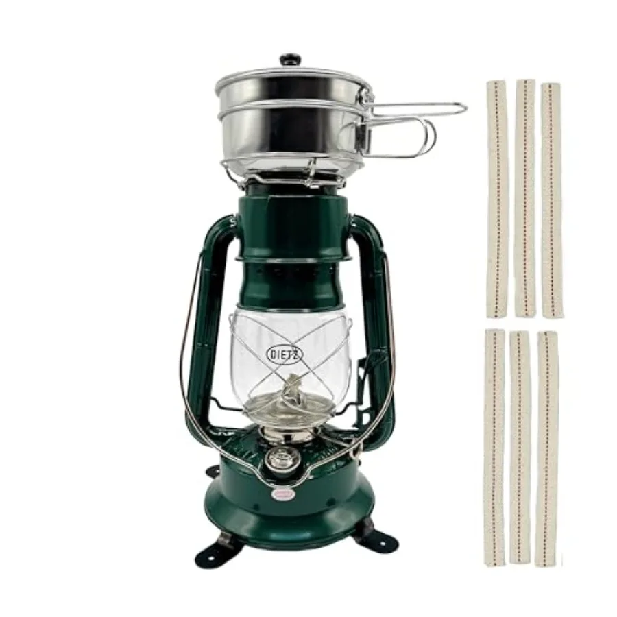 Outdoor Cooking Lantern Stove Bundle Green Steel