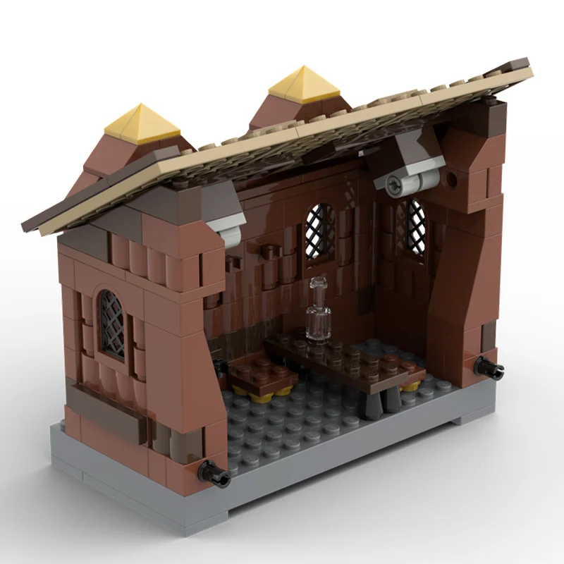 864 pçs anéis filme salão de ouro moc blocos de construção arquitetura modelo tecnologia tijolos coleção educacional brinquedos moc- 156435