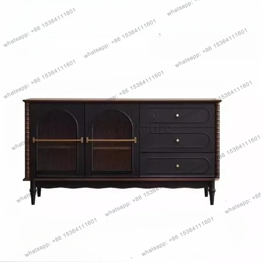 

FG52American retro style dining side cabinet French medieval style living room locker against the wall tea locker