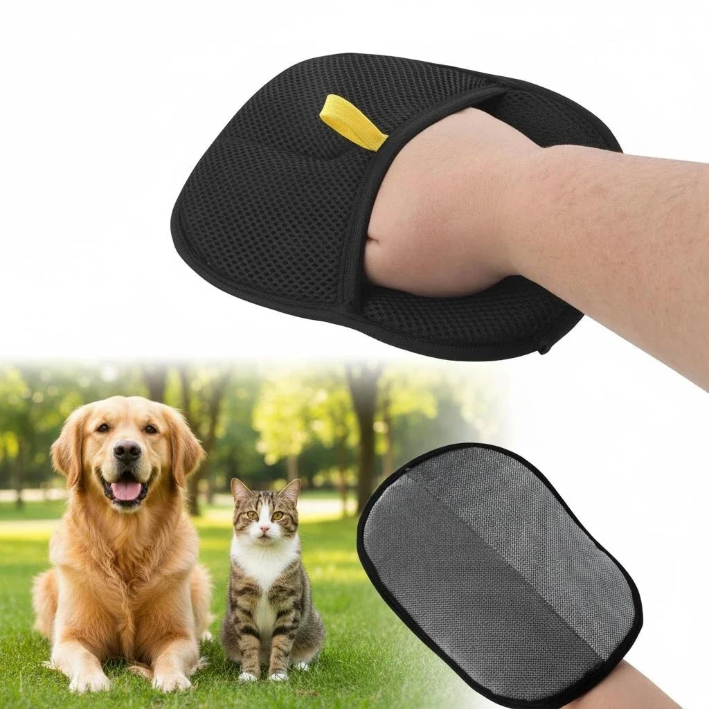 Reusable Static Double Sided Pet Grooming Removal Gloves Efficient Pet Hair Removal Tool For Removing Pet Fur From Clothes