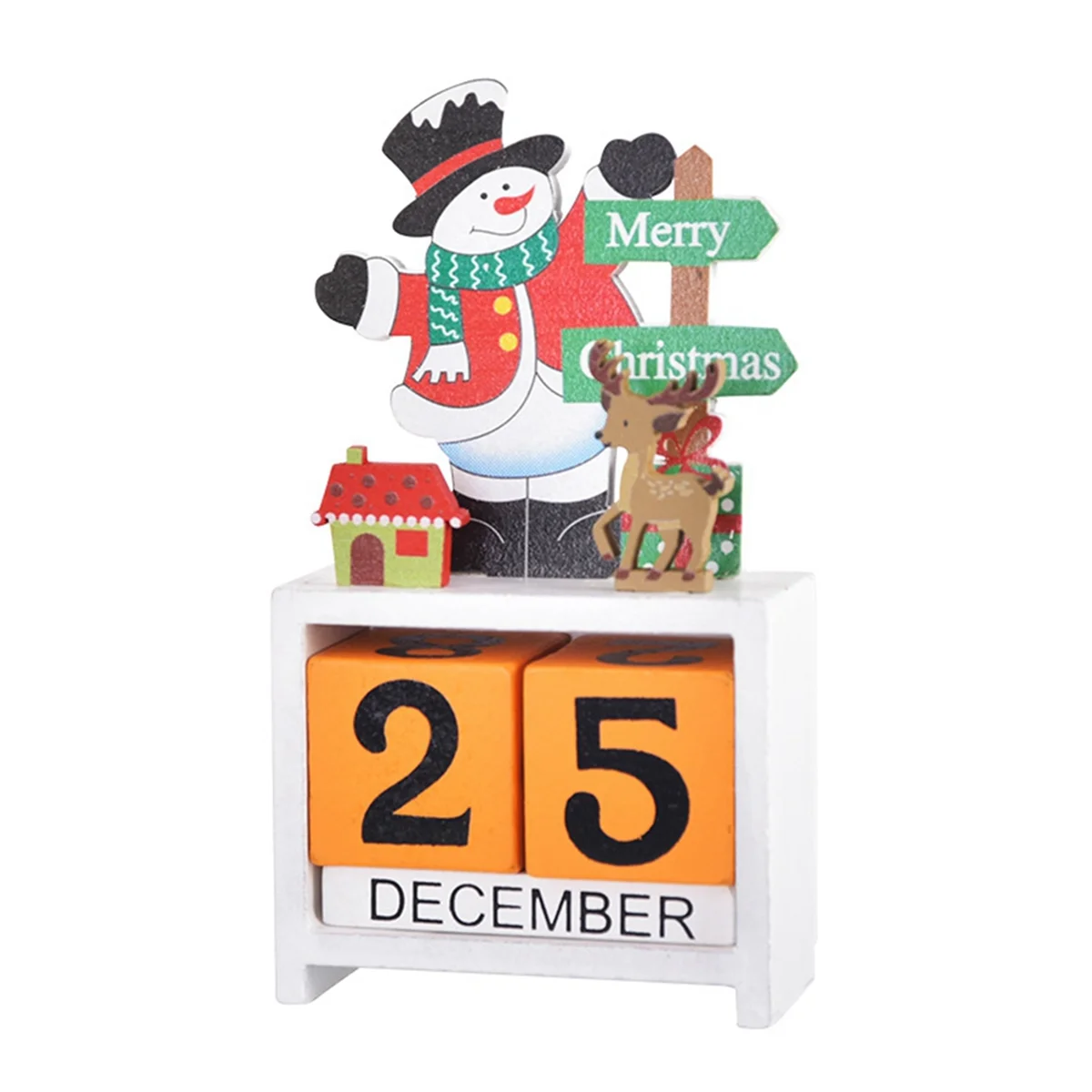 

Christmas Table Calendar Tabletop Number Date Wooden Blocks Calendar Countdown Xmas Desktop Calendar Christmas Decor