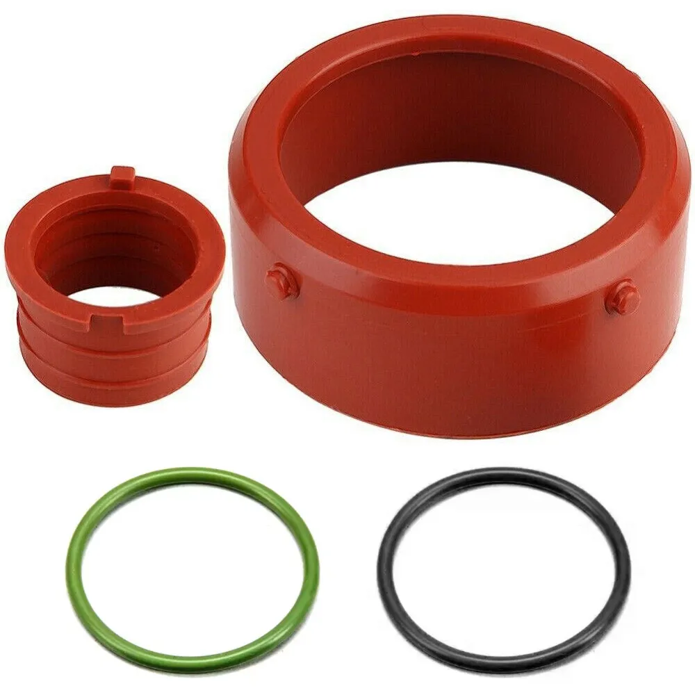 Image of 4-teiliger Turbolader-Dichtungssatz für Mercedes Benz OM642 Motor, grüne und schwarze Entlüftungs- und Ansaugdichtungen, Ersatzteile für Automotoren