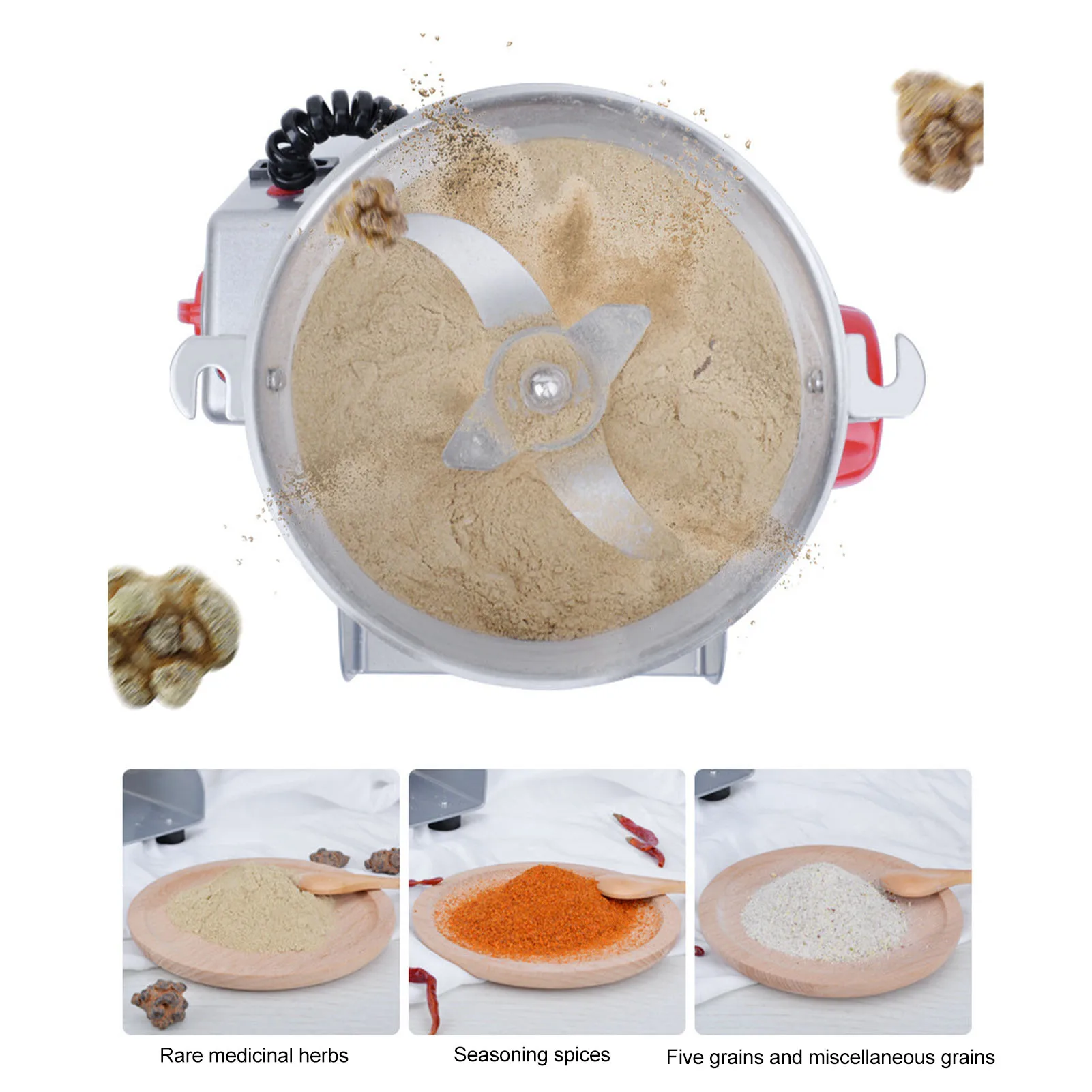 Electric Grinding Machine 3000W Electric Coffee Grinder Stable Multi Purpose 1000g Electric Bean Grinder Easy To Clean Swing