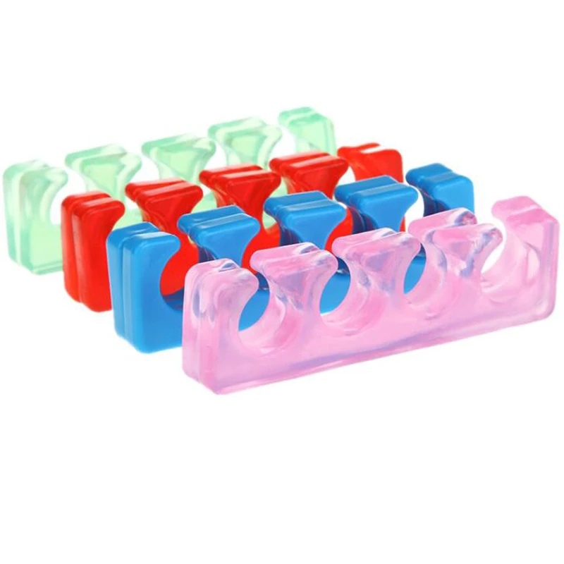 2 Stück (1 Paar) weicher Silikon-Finger-Zehenspreizer, weiches Silikon, 5 Farben, flexible Finger-Zehen-Abstandshalter für Nagellack- und Pediküre-Werkzeuge – Detail 6