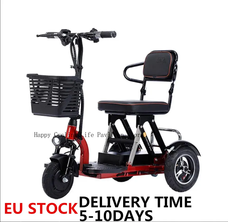 

Folding Mobility Electric Tricycles for Handicapped, 3 Wheel Scooter for Elderly, Adult, 48V, 300W, 20Ah, 30-35km