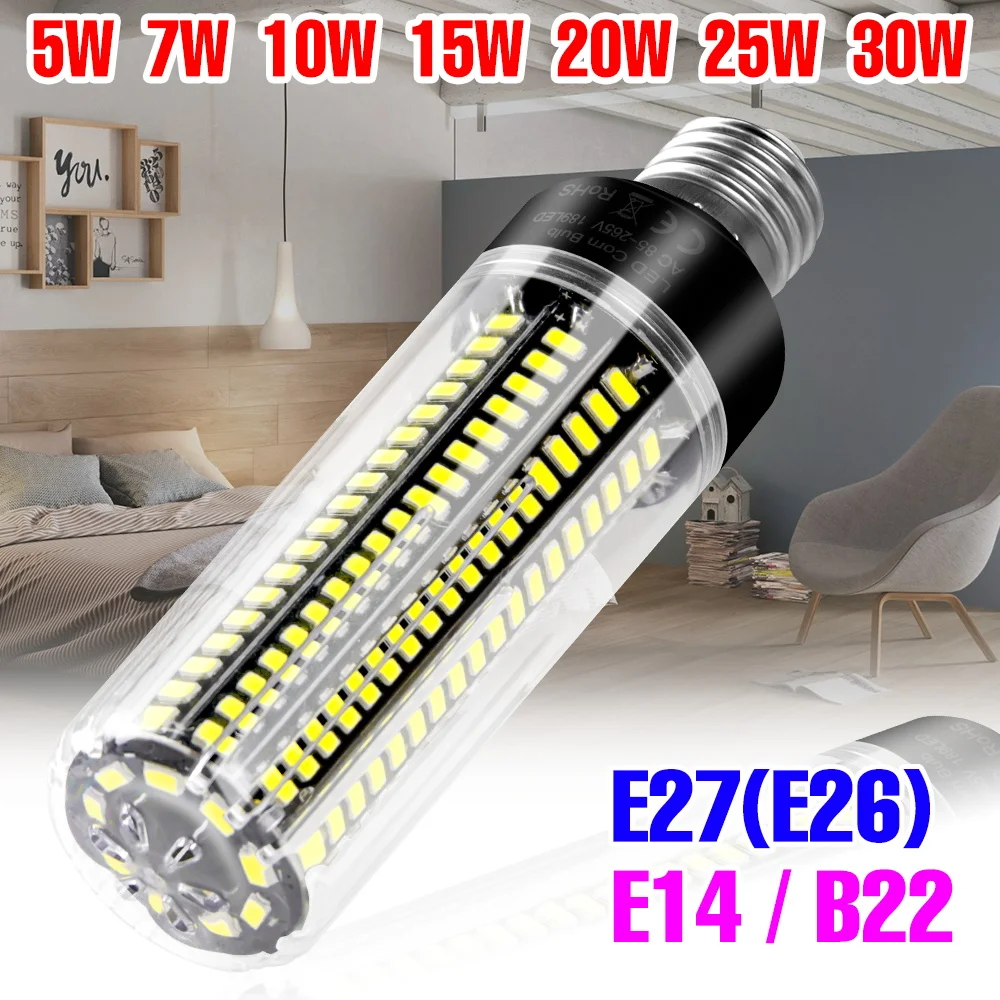 30W LED ampoule de maïs 85-265V intérieur E26/E27 projecteurs chambre E14 plafond encastré lustre ampoules B22 lampe à bougie