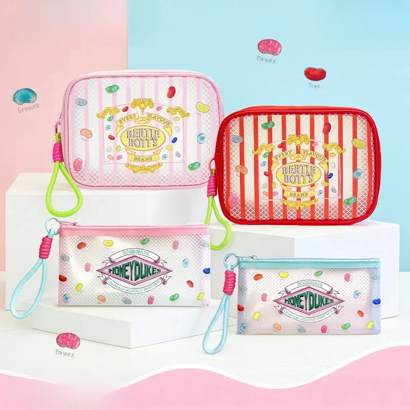 Pinky Harry Potter Makeup Bag Storage Bag Portable Wash Bag for Daily Halloween Christmas Birthday Gift for Students Fans
