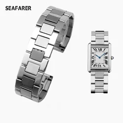 Solid 316L Stainless Steel Watchband for Cartier Tank Solo 16mm 17.5mm 20mm 23mm Metal Watch Band Strap Wrist Watches Bracelet