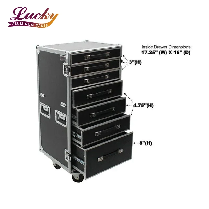 Lucky Production Aluminum seven Drawer Flight Case