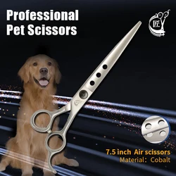 Crane 7.5 Inch Pet Dogs Gromming Air Scissors Straight Shears Cobalt Steel Sharp Edge Animals Cat Hair Cutting Barber Tools