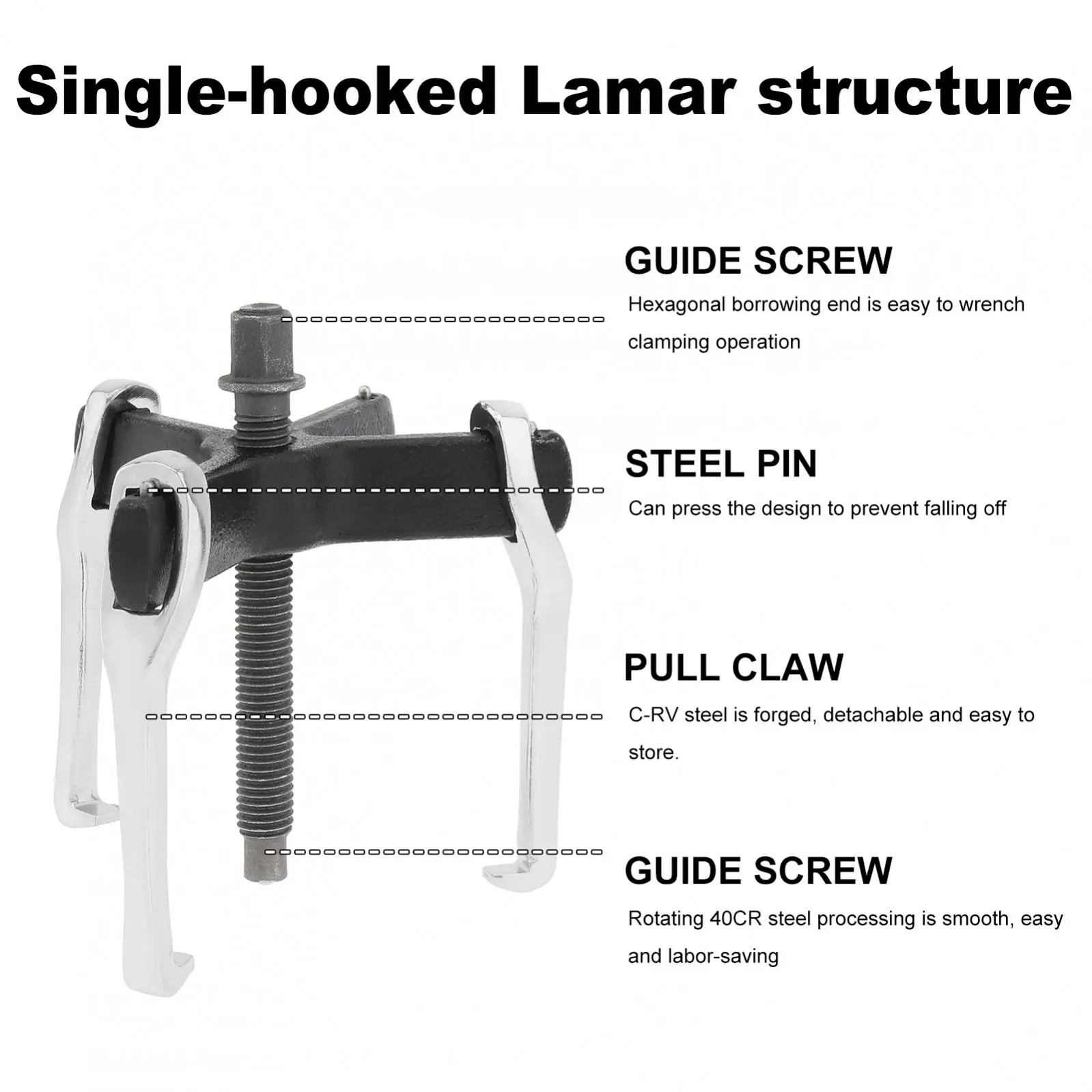 Multifuncional Rolamento Extrator, 3 Garras, Convertible 2 Garras, Auto Car Repair, Remoção Ferramentas Manuais, Forge Stamp, 4"
