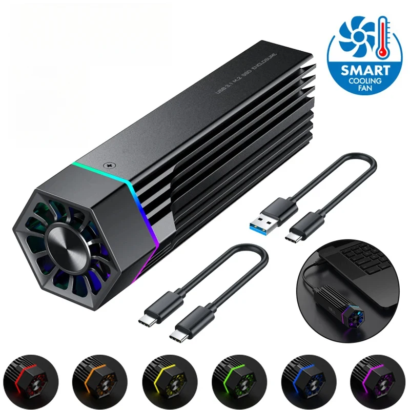 caja-m2-con-ventilador-de-refrigeracion-rgb-caja-para-ssd-carcasa-m2-nvme-pci-e-a-usb31-gen2-tipo-c-10gbps-para-m-key-b-2280-2260-2242-2230