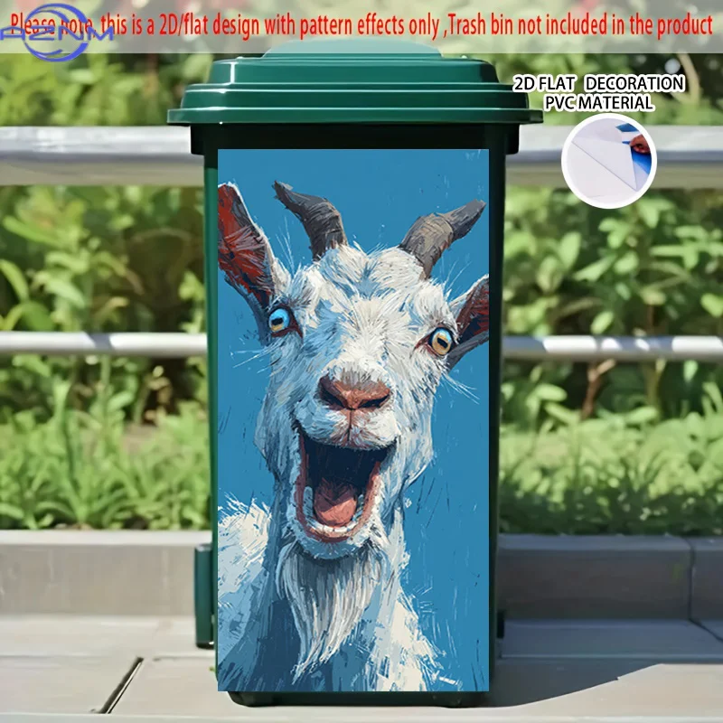 Dustbin Decor Sticker, 2D Printed Home Art Decal