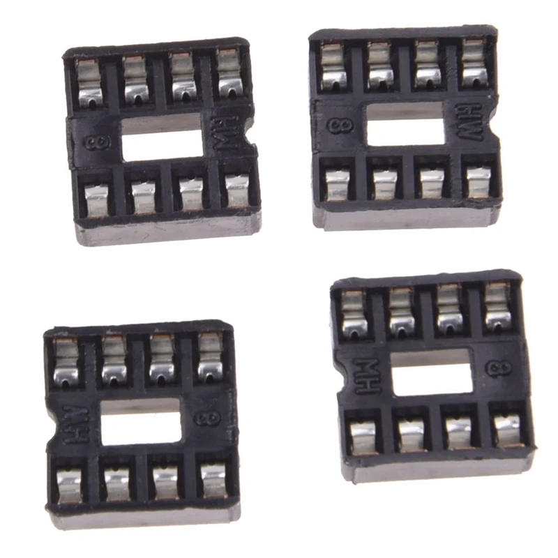 80Pcs 8 Pin 2.54Mm Pitch IC Sockets Solder Type Adaptor