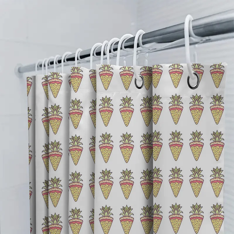 الفراولة دش الستار لطيف مزرعة المطبخ الحمام ديكور نسيج مقاوم للماء بطانة خمر ريفي نمط خلفية #5