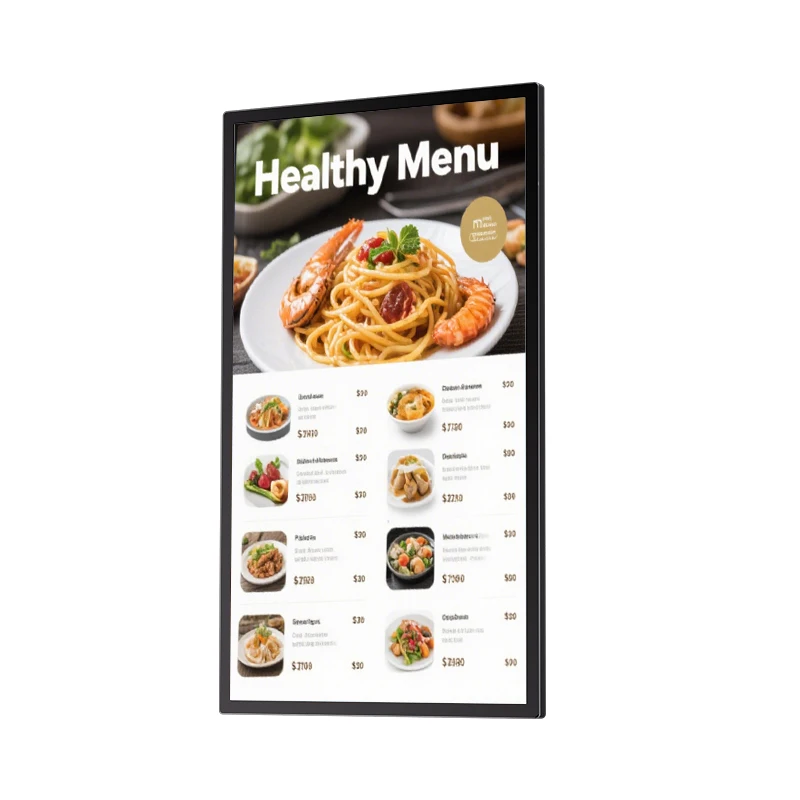 

98-дюймовый настенный ЖК-дисплей, плоская панель, цифровая вывеска, подвесная коммерческая настенная доска меню, доска меню ресторана