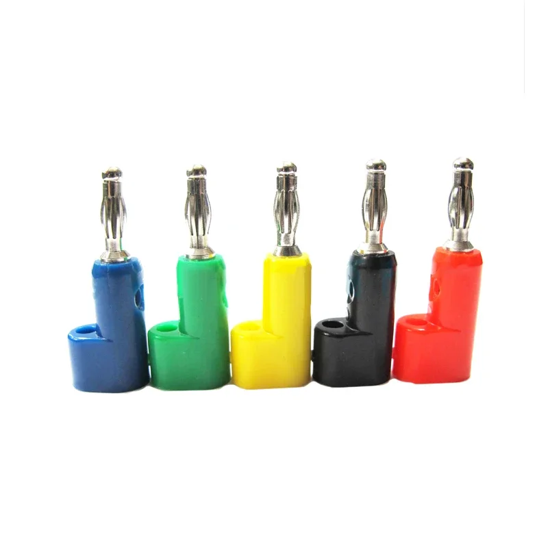 4mm 90 Degree Stackable Banana Plug, Solderless Side Entry Connector for Multimeter Test Leads, Audio Equipment and Power Supply