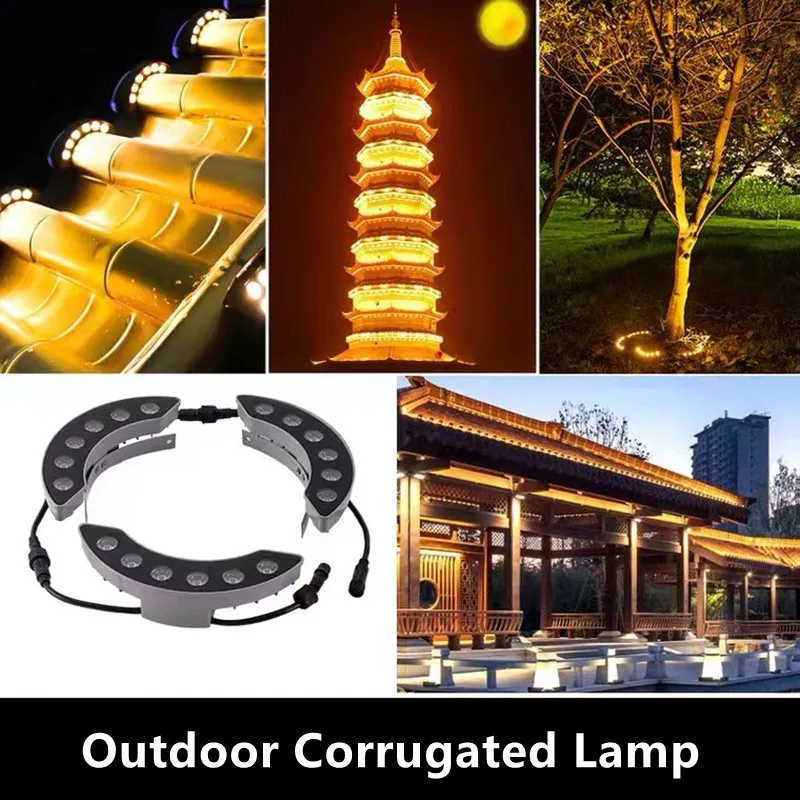 

Led Corrugated Light Outdoor Retro Building Lights Crescent Archway Lights Led Tile Light Waterproof 6W Projection Light DC12V