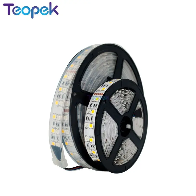 Double Row 5050 RGBW RGBWW RGB Cool White Warm White Flexible LED Strips DC12V 24V 5M/roll 120led/M 600LEDs 15mm PCB