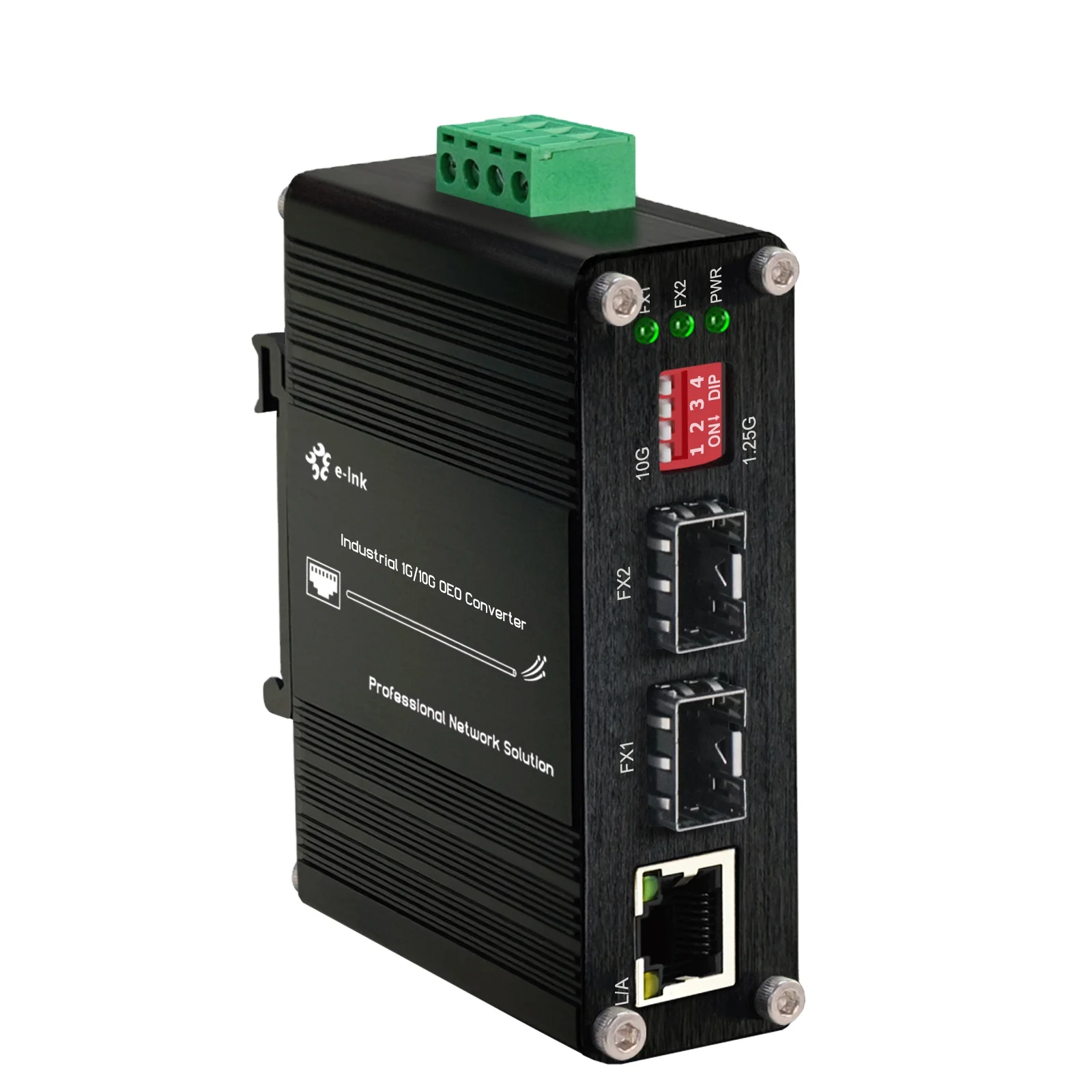 Mini Industrial 1G 10G SFP+ to SFP+ OEO Converter 3R Repeater Ethernet Media Converter Fiber Optic SFP Extender