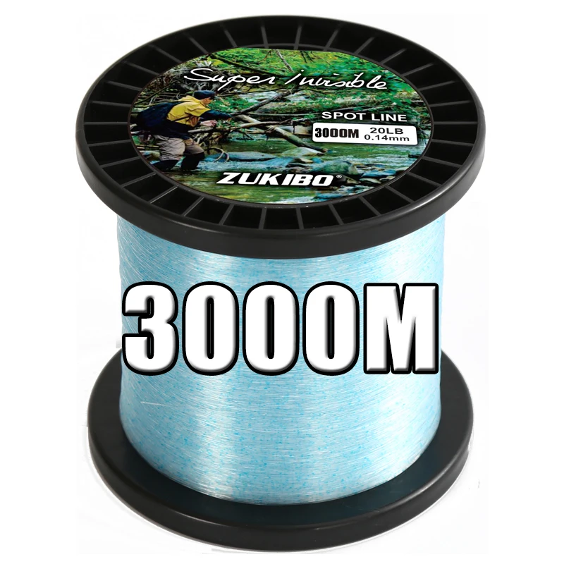 Zukibo 3000m unsichtbare gefleckte Angelschnur Japan super starke Mono filament schnur Fluor kohlenstoff beschichtete Nylon fliege Waschbecken Schnur Pesca