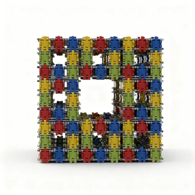 32768pcs MOC Technical Menger Sponge Level 2 Model Building Blocks Toy Christmas Gift Architecture Display 3D Art DIY Craft