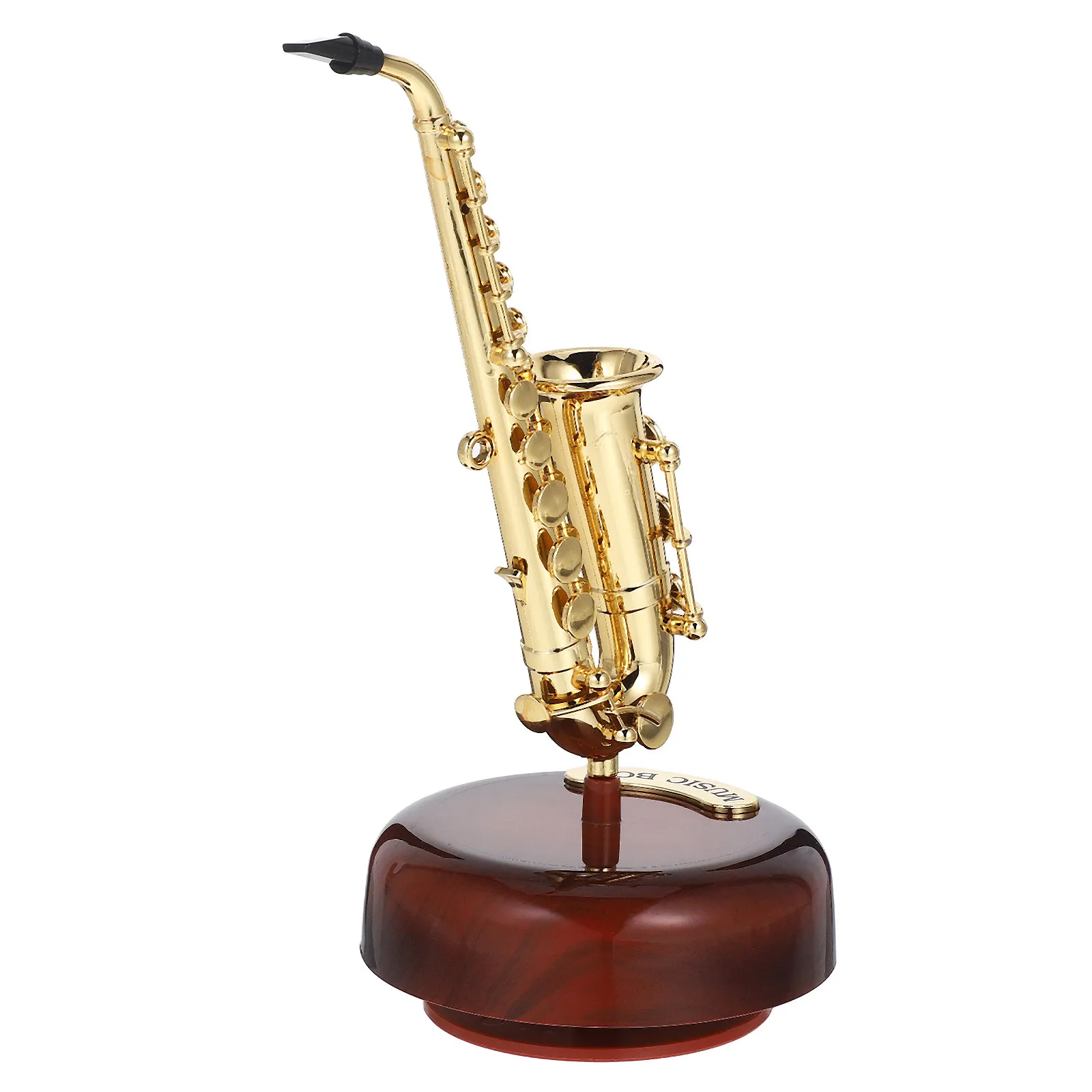 Premium Plastic Saxophone Music Box Decorative Instrument Adornment Desktop Office Desk Decor Creative Housewarming Gift