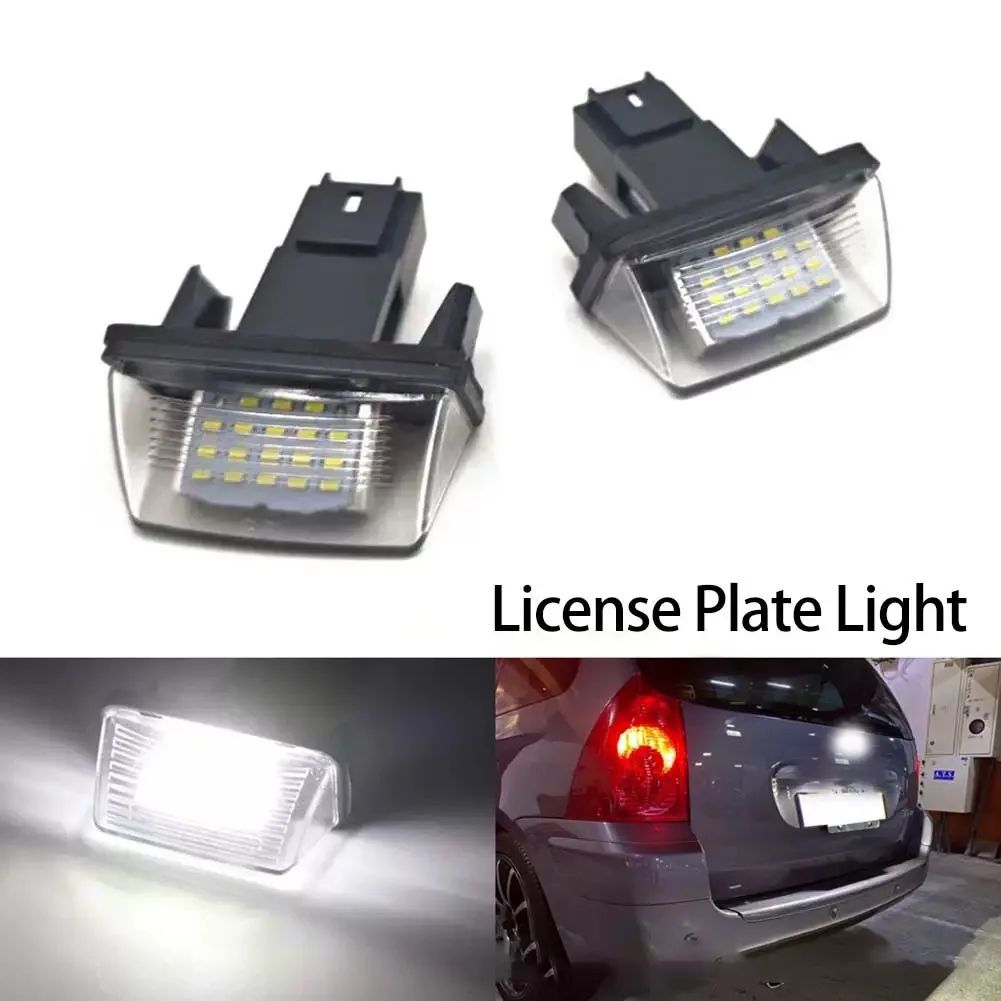 For Citroen C3 C4 C5 Berlingo Saxo Xsara Picasso For Peugeot 206 207 306 307 308 5008 1/2Pcs Car LED License Number Plate Light