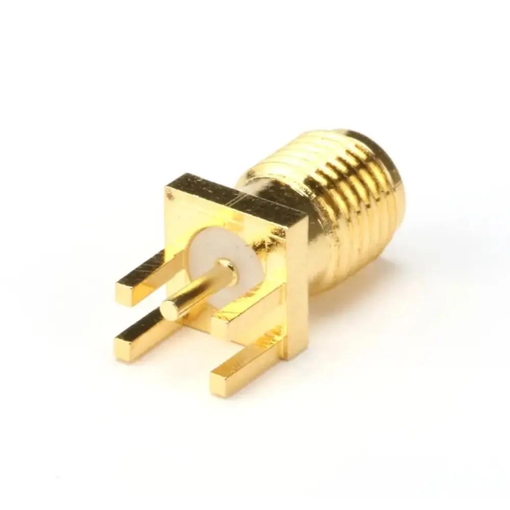 10Pcs Plated SMA Female Jack Connector Straight Mount 1.6mm Solder Edge PCB Straight RF Connector Adapter High-quality Durable