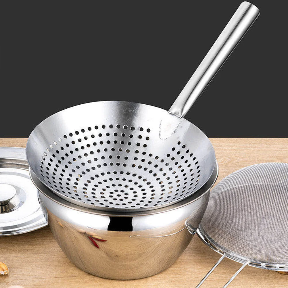 

Stainless Steel Oil Strainer Container Kitchen Tool Reusable Wear Resistant Mesh Sieve Daily Use Bbq Drainer Skimmer