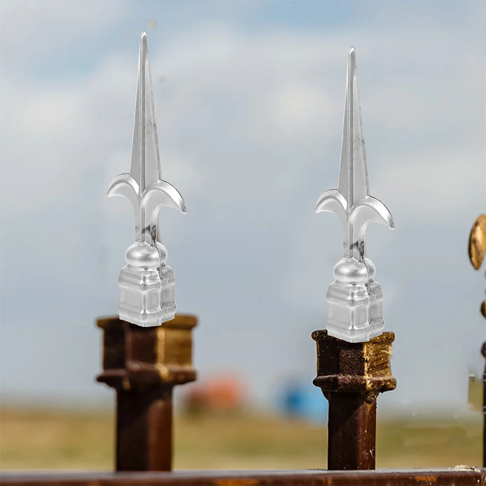 6 Pcs Fence Spearhead Topper Post Caps Scalable Column Wraps for Porch Cover Iron Decorative