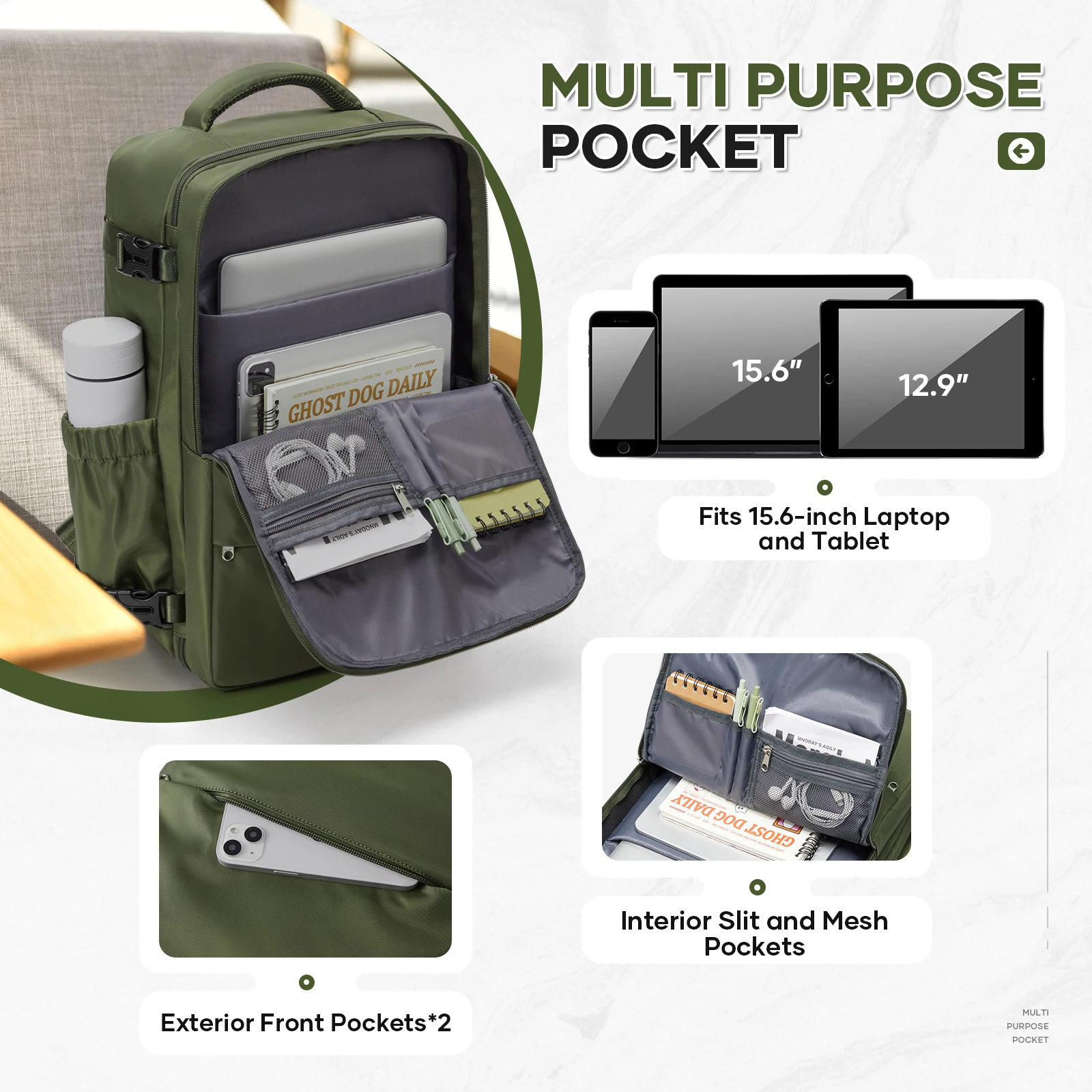 Large Capacity Travel Handbag Casual Backpack Shoulder Bag for Short Trips Plane Approved Easyjet 45x36x20 Cabin Bag