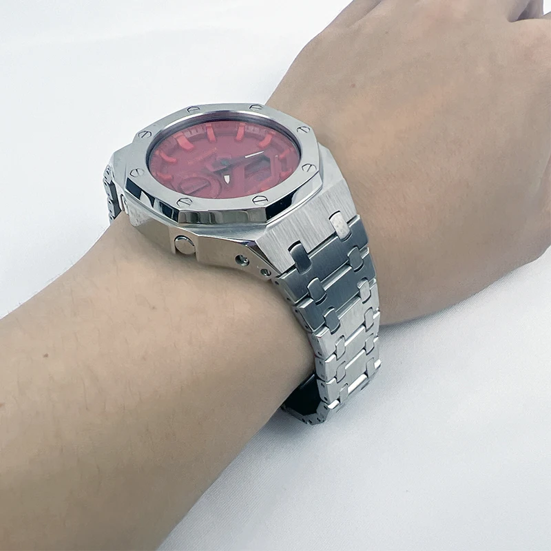 Third Generation Modified Shock GA2100 Stainless Steel Watch Band Strap and case for Replacement Watch Parts