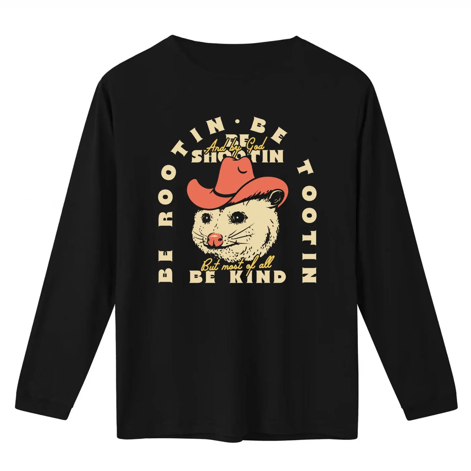 Rootin Tootin Shootin Possum Cowboy Advice Dark BG Red Space Cowgirl Country Style Possum Pet Mat Bandana Opossum T-Shirt