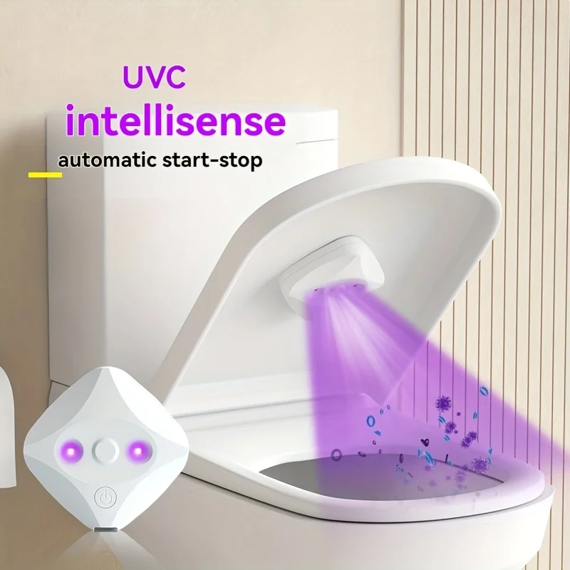 Tragbarer intelligenter Toilettenreiniger für den Haushalt, wandmontierte Sterilisation mit USB-Aufladung, LED-Toilettenlicht für Badezimmerreisen zu Hause