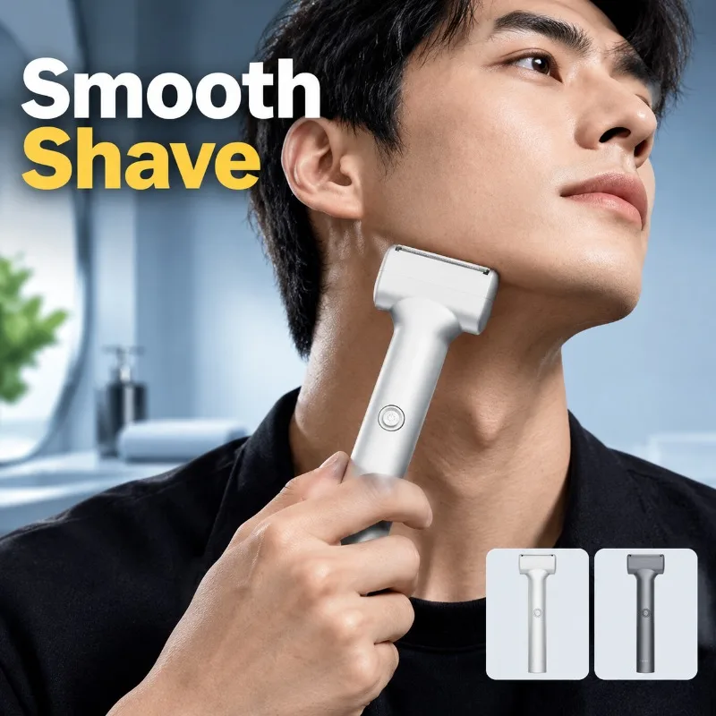 Reciprocating Electric Shaver Slim Metal Body Beard Razor Thin Compact Facial Hair Shaving Device Male Daily Grooming Accessory