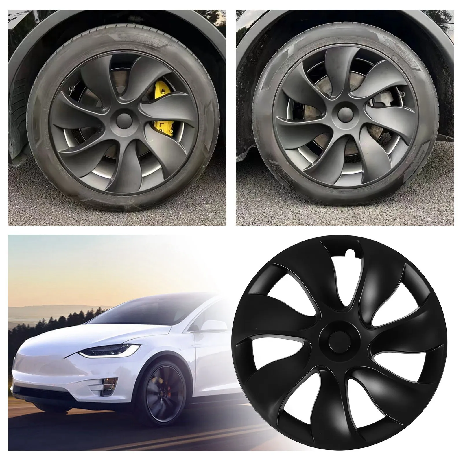 Wheel Rim Protector Sporty Look High Temperature Proof  Fit Matte Black 19 Inch Wheel Hub  Heavy Duty for